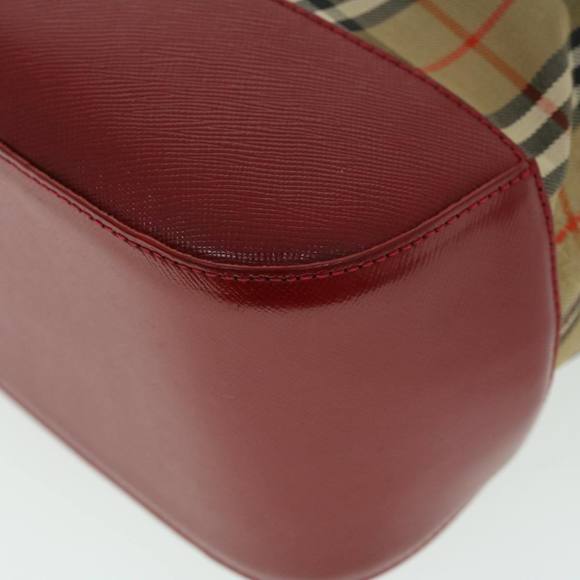 Burberrys Nova Check Hand Bag Canvas Beige Red Auth 53246 - Picture 16 of 16